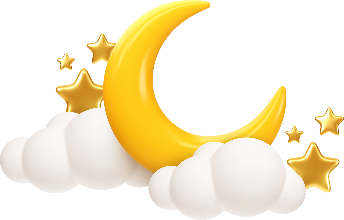 Moon, Clouds and Star