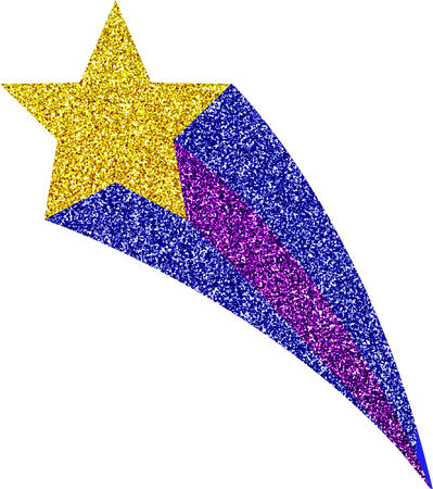 Glitter Y2K Shooting Star Sticker